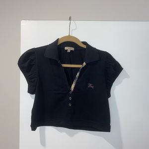 Vintage Burberry Cropped Cotton Blouse